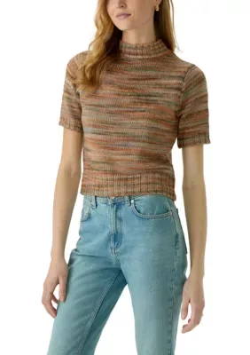 Striped Mock Neck Sweater by Torn by Ronny Kobo