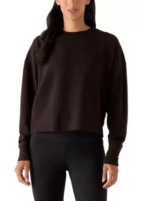 Long Sleeve Lightweight Keyhole Back Top by Harmony & Balance