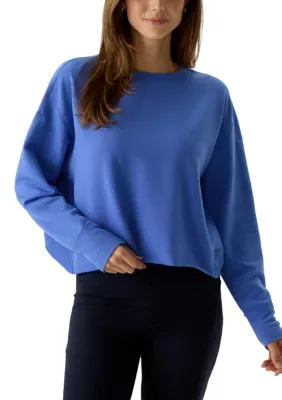 Long Sleeve Lightweight Fleece Keyhole Back Top