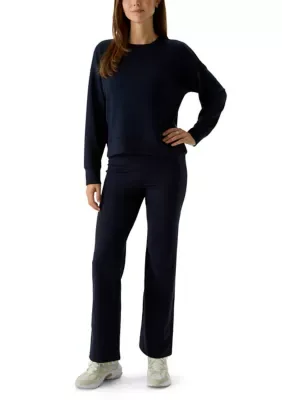 Double Knit Top & Flare Pants Set