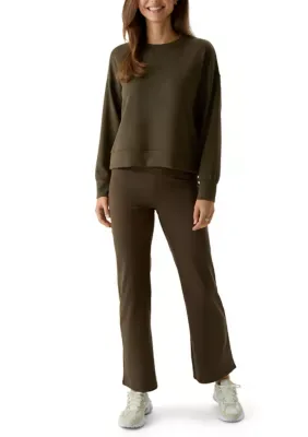 2-Piece Double Knit Flare Pants Set