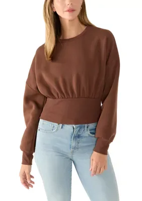 Oversized Fit Drop Shoulder Dolman Crew Neck Top by Derek Heart