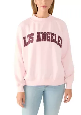 Oversized Fit Drop Shoulder Mock Neck Print Sweatshirt by Derek Heart