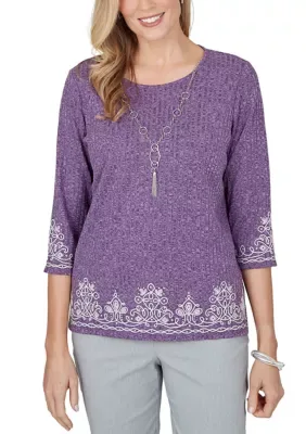 Vail Border Medallion Soutache Top by Alfred Dunner