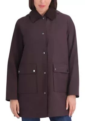 Softshell Rain Jacket with Corduroy Collar by Calvin Klein