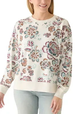 Garment Dyed Long Sleeve Seamed Sweatshirt