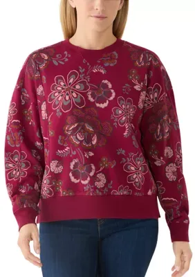 Garment Dyed Long Sleeve Seamed Sweatshirt