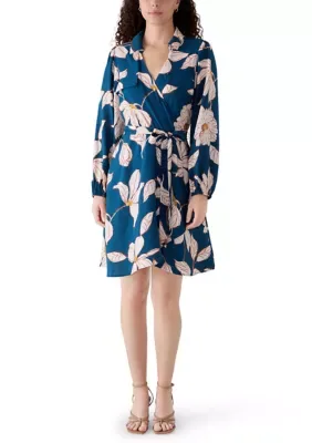Moon Maven Floral V-Neck Tie Waist Dress by Moon Maven