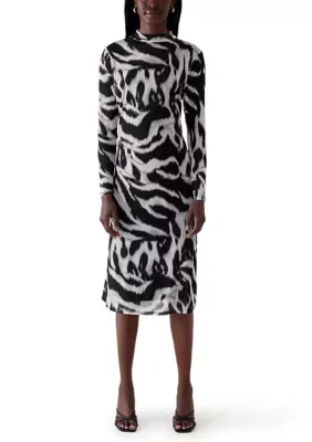 Moon Maven Long Sleeve Mock Neck Fitted Dress