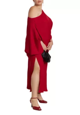 Exaggerated Sleeve Draped Maxi Dress by Eloquii
