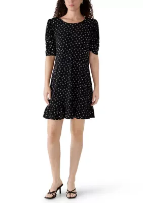 Puff Sleeve Printed Knit Dress by CeCe