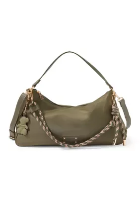 Nylon Shoulder Bag with Rubber Bear Charm and Rope Strap by Bearpaw