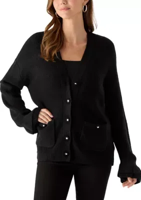 Ruffle Cuff Cardigan by CeCe