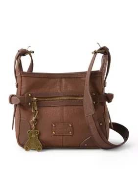 Vintage Crossbody with Front Pocket Harness and Bearpaw Charm