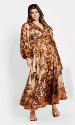 Maddie Wrap Maxi Dress by City Chic