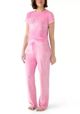 Velvet Fleece Fitted T-Shirt and Pants Pajama Set by Juicy Couture