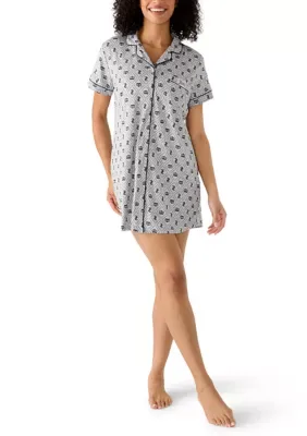 Short Sleeve Notch Collar Sleepshirt by Juicy Couture