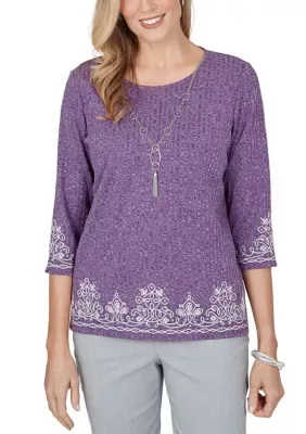 Vail Border Medallion Soutache Top by Alfred Dunner