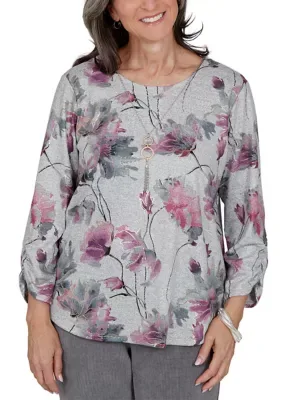 Vail Floral Foil Top by Alfred Dunner