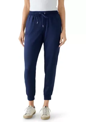 2-Pocket Elastic Waistband Tie Detail Joggers