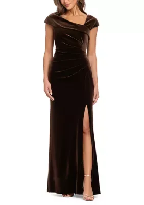 Long Stretch Velvet Cap Sleeve by Xscape