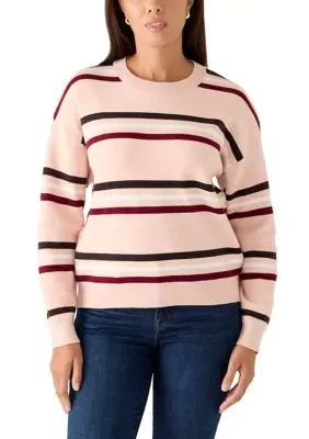 Multi Stripe Crew Neck Sweater by For the Republic