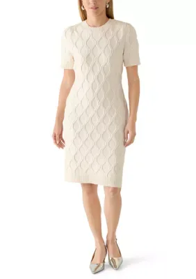 Short Sleeve Textured Sweater Dress by Nanette Lepore