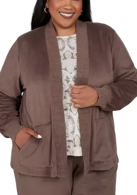 Luxe Be a Lady Open Cardigan by Alfred Dunner