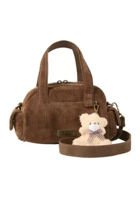 Mila Mini Satchel with Patch Detail in Corduroy by Aropostale