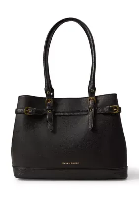 Belted Tooled Tote Bag by Rein & Bridle