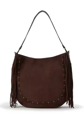 Lacing and Stud Hobo Bag
