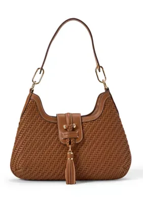 Tassel Tab Woven Hobo Bag by Tommy Bahama