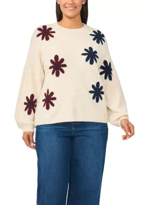 Gift Groovy Floral Crew Neck Sweater