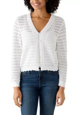 V-Neck Crocheted Sweater