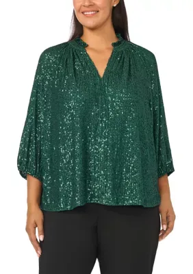 Puff Sleeve Sequin Top by CeCe