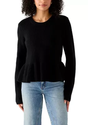 Long Sleeve Peplum Top by CeCe