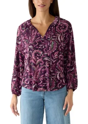Floral Print Tie Blouse by Harper 241