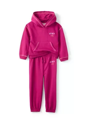 Two Piece Fleece Hoodie and Joggers Set by Juicy Couture