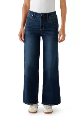 Wide Leg Seam Detail Jeans by Code Bleu