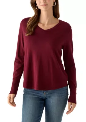 V-Neck Sweater with Cuff Detail