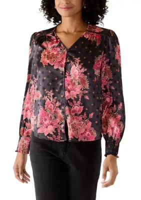 Long Sleeve V-Neck Blouse by Zac & Rachel