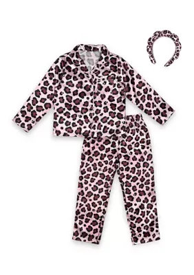 Leopard Pajama and Headband Set by Miss Gwen