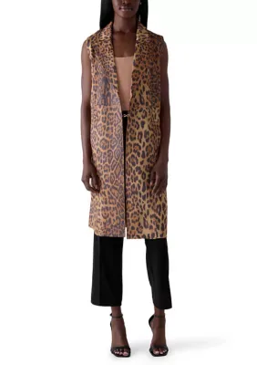 Sleeveless Faux Suede Notch Collar Vest by Philosophy