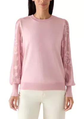 Floral Sheer Sleeve Top by Zac & Rachel