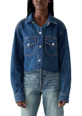 Dayle Diz Long Sleeve Cropped Denim Shacket by Velvet Heart