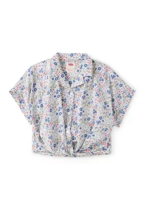 Twist Front Floral Print Button Up Shirt by Levi's