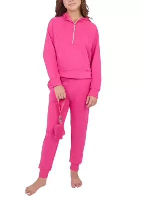 3-Piece Quarter Zip Hoodie Set by Yogalicious