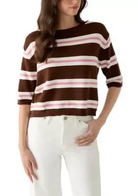 Long Sleeve Crew Neck Striped Sweater by Riley & Rae