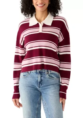 Long Sleeve Polo Pullover Sweater by Riley & Rae