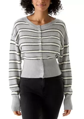Striped Button-Down Cardigan Sweater by Riley & Rae